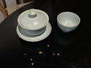 青澹墨雅 天青汝窯 蓋碗茶組冰裂釉三才蓋碗景德鎮手工陶瓷禮盒裝 停云月華茶組 2件 曬單實(shí)拍圖