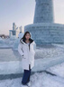 東北哈爾濱旅游零下40度防寒鵝絨羽絨服男女加厚中長(zhǎng)款保暖外套 奶白色 男女同款一件裝 90絨極寒保暖 L 建議110-130斤 曬單實(shí)拍圖