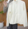 BEIN SPACE 秋冬新品polartec thermal女士可外穿搖粒絨開(kāi)衫 Y056 淺云白 M 曬單實(shí)拍圖
