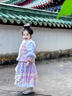 貝優(yōu)可古月家.絨雪 漢服女童冬款兒童新中式馬面裙套裝女寶寶加厚拜年服 紫色套裝 100 曬單實(shí)拍圖