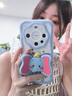 月幸增 奶油邊框可愛(ài)兔子貼件適用華為mate60pro手機殼P70掛繩手鏈蘋(píng)果7-15榮耀90/80/70pro卡通硅膠軟殼 【坐姿藍色小象】+立體小飛象折疊支架 華為 Mate 60 Pro 曬單實(shí)拍圖