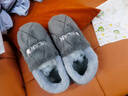 安尚芬包根大碼棉拖鞋男秋冬加厚全包情侶保暖居家舒適厚底防滑毛毛拖鞋 灰色【保暖防寒】 42-43 適合40-41 曬單實(shí)拍圖