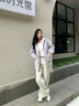 森馬（Semir）外套女仿羊羔毛搖粒絨雙面穿寬松撞色2025冬新款連帽落肩夾克 粉紫70014 L 曬單實(shí)拍圖