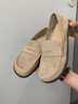 COOLCHAP獨白系列樂(lè )福鞋2025秋季新款百搭韓系通勤真皮英倫風(fēng)單鞋小皮鞋 陶斯褐-沙色 37 正碼正拍 曬單實(shí)拍圖