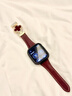 watchbond適用蘋(píng)果Apple iwatch s11手表s10表帶s9/s8女士款四葉花草磁吸扣真皮表帶s7/SE女生42mm牛皮腕帶 小蠻腰真皮-四葉草磁吸扣-酒紅-淺金紅花 38/40/41 曬單實(shí)拍圖