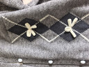 森馬（Semir）針織開(kāi)衫女冬季短款蝴蝶結菱格假兩件2025少女感毛衫109725106006 曬單實(shí)拍圖