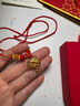 中國黃金（CHINA GOLD）黃金福字金鎖項鏈寶寶套裝足金長(cháng)命平安鎖吊墜嬰兒金飾周歲禮物 平安鎖項鏈【紅繩】約0.7g 曬單實(shí)拍圖