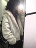 圣保美羽絨棉服女冬季連帽工裝外套2025新款加厚短款保暖派克服棉衣棉襖 灰白色 S 碼 曬單實(shí)拍圖
