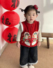 班喜迪兒童馬甲秋冬款男童外穿加絨背心女童冬裝中國風(fēng)寶寶周歲禮服冬季 紅色 90 曬單實(shí)拍圖