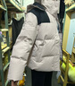 森馬（Semir）極寒防護外套|羽絨服女90%鴨絨中長(cháng)款2024冬新款三防撞色保暖夾克 咖白色調（白鴨絨）00351 S 曬單實(shí)拍圖