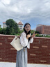 CinvaiKrose上課托特包女包2025新款大容量通勤單肩包包手提包生日禮物送女友 菱格米白【送女友老婆女生禮物走心實用】 曬單實拍圖