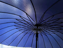聽(tīng)見(jiàn)時(shí)光自動(dòng)雨傘長(cháng)柄帶防水套加固強防風(fēng)暴雨直桿柄大號自動(dòng)傘24骨藏青色 曬單實(shí)拍圖