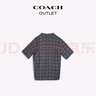 蔻馳（COACH）新款奧萊男士老花戶(hù)外短袖襯衫 淺藍色 XL 曬單實(shí)拍圖