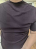 恒源祥高端羊毛絨衫男100純色羊毛衫秋冬季半高領(lǐng)短袖毛衣針織打底衫男 黑色 M 165 【適合體重100-120斤】 曬單實(shí)拍圖