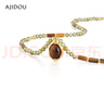 AJIDOU阿吉豆項鏈女【線(xiàn)下商城同款】復古時(shí)尚氣質(zhì)優(yōu)雅虎眼石輕奢鎖骨鏈 曬單實(shí)拍圖