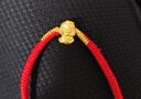 周六福呈祥蛇寶黃金轉運珠紅繩生肖蛇本命年生日禮物A1713124 約0.49g 曬單實(shí)拍圖