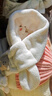 童泰（TONGTAI）寶寶圍巾秋冬季兒童圍脖外出防風(fēng)保暖可愛(ài)毛絨脖套米白70x10cm 曬單實(shí)拍圖
