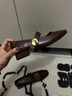 達芙妮法式單鞋女2026新款絕美方頭淺口瑪麗珍女鞋中跟棕色小皮鞋 氣質(zhì)棕色【官方正品  跟高2.5CM】 39 曬單實(shí)拍圖