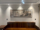 涵軒新中式客廳裝飾畫(huà)沙發(fā)背景墻壁畫(huà)辦公室書(shū)房高檔大氣山水字畫(huà)掛畫(huà) JD31029海納百川 大120*40+小90*30 （搭1.5米沙發(fā) 經(jīng)典黑框 質(zhì)感油畫(huà)布+加厚鋁合金外框不反光 曬單實(shí)拍圖