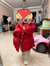 戴維貝拉（DAVE＆BELLA）兒童白鴨絨羽絨服女童加絨外套新年防水小童冬裝女寶寶外衣 棗紅【現貨】 90cm 【充絨量81g】 曬單實(shí)拍圖