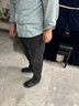 酷萬(wàn)大碼牛仔褲男美式復古寬松直筒褲加肥加大胖子阿美咔嘰哈倫長(cháng)褲子 黑灰DMS818 38 碼【190斤左右】 曬單實(shí)拍圖