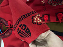 京功90歲老太太生日大壽服裝奶奶新秋冬老人套裝節日唐裝媽媽棉 大紅色[套裝]款 加絨 XL (建議90-115斤) 曬單實(shí)拍圖