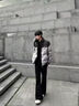 畫(huà)枕眠（HUAZHENMIAN）黑色柳葉彎刀男士直筒高街修身顯瘦長(cháng)褲高街美式cleanfit微喇褲 黑色 L /建議120-135 曬單實(shí)拍圖