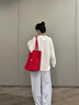 哈魯?shù)习咨∝堄』ㄩL(zhǎng)袖t恤女2025秋季休設(shè)計(jì)感休閑通勤打底衫學(xué)生上衣 白色 （螺紋袖口） L （90-105斤） 曬單實(shí)拍圖