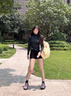 快樂(lè )瑪麗（J&M）運動(dòng)鞋女2025秋季新款休閑鞋丑萌登山鞋增高厚底戶(hù)外時(shí)尚徒步鞋女 黑色 【四季款/明星同款】百搭 37 (曬圖送20元紅包） 曬單實(shí)拍圖