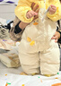 巴拉巴拉童裝嬰兒羽絨服連體衣寶寶2025新款冬裝加厚保暖哈衣爬服萌趣造型 咖色小鴨子-白鴨絨 90 cm-充絨量93g 曬單實(shí)拍圖