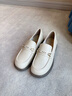 卓詩(shī)尼樂(lè )福鞋女2025新款秋季百搭英倫風(fēng)一腳蹬女鞋時(shí)尚豆豆鞋單鞋 米白色 38 曬單實(shí)拍圖