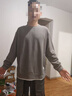 羅蒙（ROMON）長袖T恤男士圓領(lǐng)衛(wèi)衣男春秋季打底衫休閑上衣男裝 咖啡色 2XL 曬單實拍圖