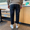 北海二巷2025秋季新款黑灰色牛仔褲男士美式潮牌彈力修身小腳腰帶休閑長(cháng)褲 黑色長(cháng)褲【秋冬】 30 118-128斤 曬單實(shí)拍圖
