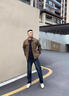 森馬純棉春秋牛仔外套男2025新款寬松大碼男士工裝夾克男裝休閑上衣服 2201咖啡色【款】 常規 M 【100-120斤】 曬單實(shí)拍圖