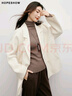 紅袖（hopeshow）高級感毛呢外套2025冬季新款女裝100%綿羊毛老錢風通勤雙面呢大衣 米白004（XS碼S碼預售11.12） XS 曬單實拍圖