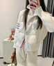 妍莉芬（yanlifen）白色休閑羽絨棉服女2025年冬季新款短款羽棉襖絨服女立領(lǐng)棉衣外套 白色 S 曬單實(shí)拍圖