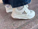 阿迪太子爆款女鞋2025新款內增高厚底踩屎感皮面小白鞋子女款運動(dòng)休閑板鞋 A6616黑色 35 曬單實(shí)拍圖