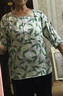 喬萬尼夏季新款真絲桑蠶絲襯衫舒適寬松五分袖上衣 創(chuàng)意花卉 L 曬單實(shí)拍圖