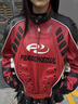 WONST布拉德皮特同款皮衣*靈魂人類(lèi) 羊皮 賽車(chē)皮衣夾克 紅色/棕色 紅色 S 曬單實(shí)拍圖