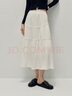 森馬（Semir）半身裙女高腰松緊腰寬松A字塔裙優(yōu)雅顯高秋花邊長(cháng)裙溫柔甜美 本白10102 S 曬單實(shí)拍圖
