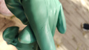 恒耐達丁腈洗碗手套女秋冬季加絨加厚廚房耐用型加長(cháng)款擋水條洗衣服防滑 綠色·升級擋水條加長(cháng)加絨加厚款【1雙裝】 曬單實(shí)拍圖