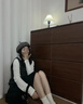 riguang日系復古格紋前進(jìn)帽顯臉小貝雷報童畫(huà)家帽鴨舌帽女春秋百搭反戴 迷彩綠格紋 曬單實(shí)拍圖