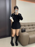 卓詩(shī)尼厚底長(cháng)筒靴女2025秋冬季新款英倫風(fēng)不過(guò)膝騎士靴增高長(cháng)靴女靴子 黑色-單里 37 曬單實(shí)拍圖