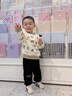 巴帝巴帝秋季新款兒童衛(wèi)褲束腳男寶寶運動休閑寬松百搭 黑色  小字母 110 曬單實拍圖