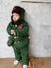迪士尼（Disney）軍大衣兒童套裝加絨軍綠色嬰兒棉衣加厚寶寶棉服東北小孩冬季衣服 軍大衣_分體款送帽子包包 73 cm 建議15-18斤 曬單實拍圖