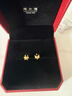 周大福六爪鉆石造型足金黃金耳釘耳飾送生日禮物EOF1553新年禮物 約3.25g計價(jià)(工費360) 曬單實(shí)拍圖