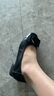 老人頭（LAORENTOU）女單鞋時(shí)尚職業(yè)粗跟淺口扣飾中跟通勤職業(yè)工作女鞋子 LB160 黑 36 曬單實(shí)拍圖