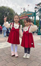 G.DUCKKIDS小黃鴨女童套裝春秋款連衣裙周歲女寶寶公主裙禮服兒童秋冬兩件套 紅色春秋套裝（花朵款夾子） 90 尺碼1~2歲【 80-90cm】 曬單實(shí)拍圖