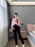 優(yōu)美珍（YOUMEIZHEN）日本孕婦褲子春秋款外穿2025新款小個(gè)子九分煙管褲直筒牛仔褲秋裝 黑色春秋款【側面彈力繩調節】 XL【建議135-160斤】 曬單實(shí)拍圖