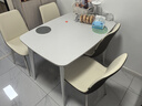 全友家居現代簡(jiǎn)約巖板餐桌椅子一套輕奢高級感2025新款飯桌家用6-8人 【白色腿桌】 一桌四椅 （餐椅DW1280） 1.1米 曬單實(shí)拍圖